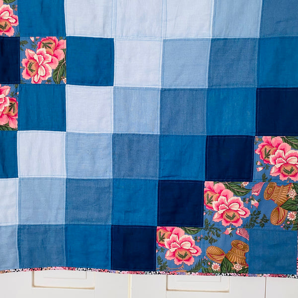 Manta de patchwork - Chita Campina Azul