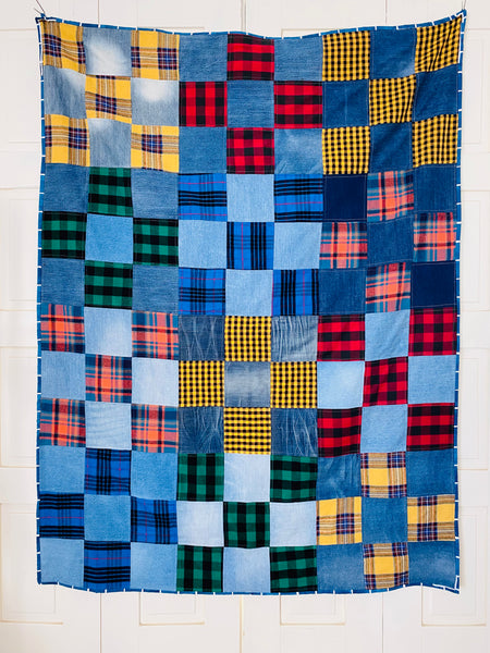 Manta de patchwork "Nazaré" quadrados