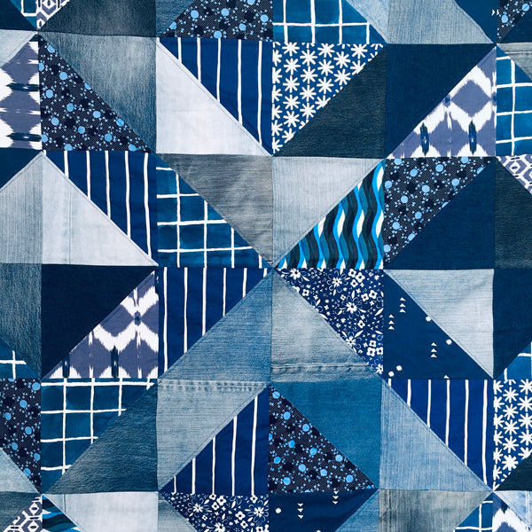 Manta de patchwork "Blue Denim"