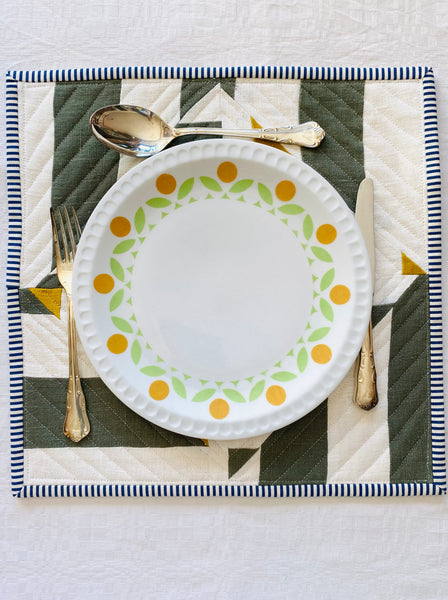 conjunto de individuais em Linho branco e colorido