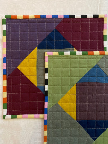 conjunto de individuais em Linho colorido