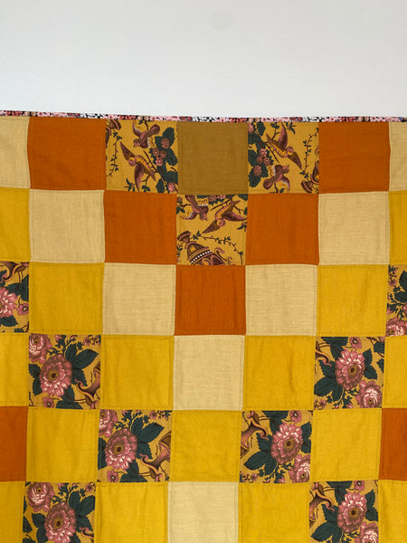 Manta de patchwork - Chita Alcobaça Amarelo