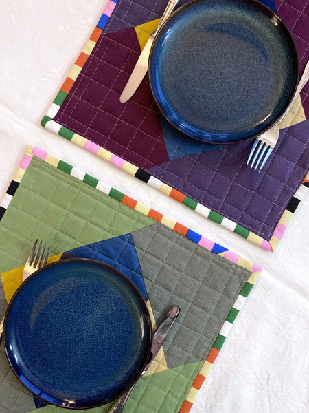 conjunto de individuais em Linho colorido