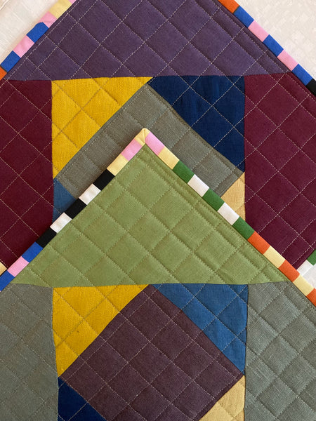 conjunto de individuais em Linho colorido