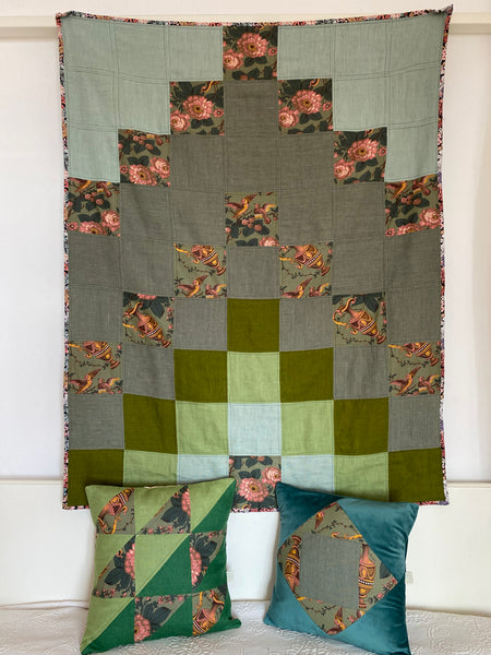 Manta de patchwork - Chita Alcobaça verde