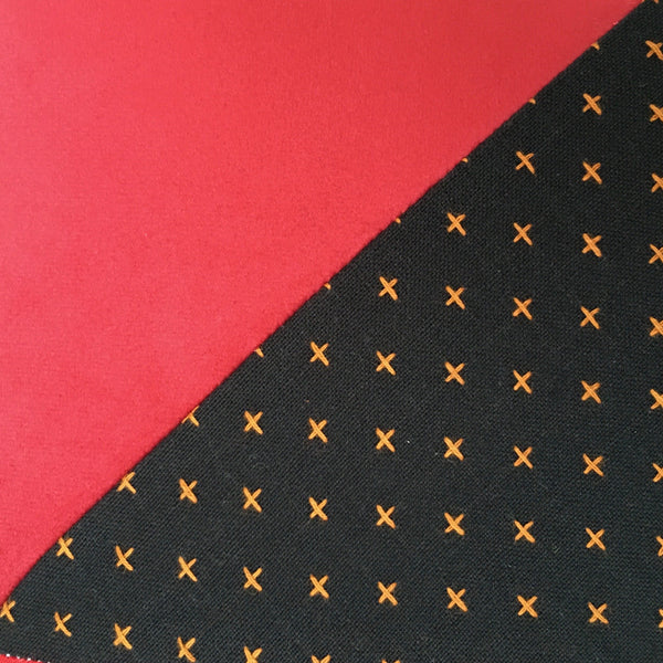Almofadas de veludo e tecido de algodão com pespontos - vermelho