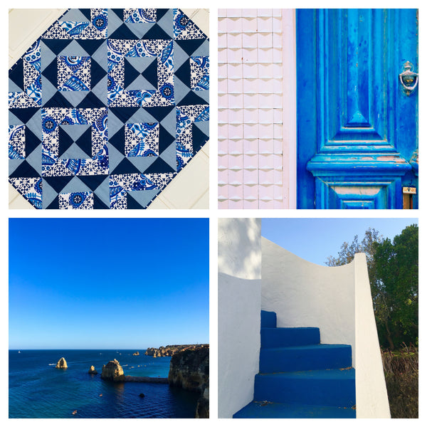 Manta de patchwork "Algarve"