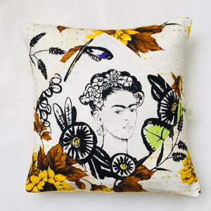 Almofadas Frida Kahlo "Retrato" branco