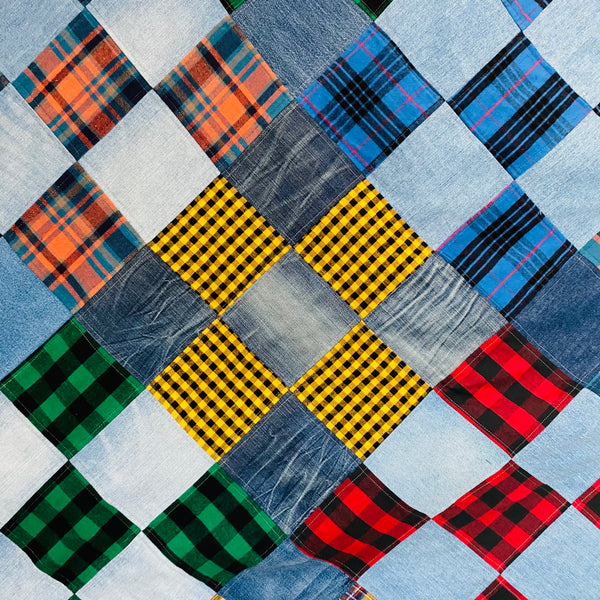 Manta de patchwork "Nazaré" quadrados