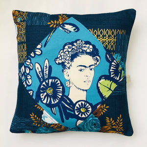 Almofadas Frida Kahlo "Retrato" azul