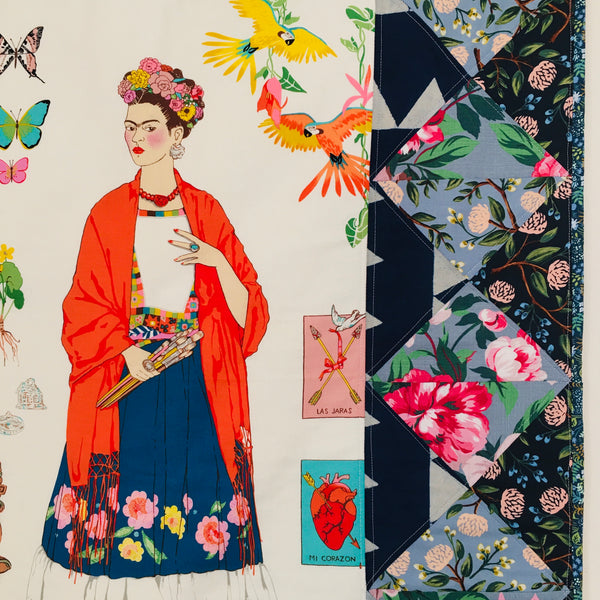 Painel patchwork "Frida Kahlo" água/ar