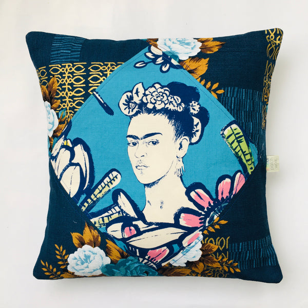 Almofadas Frida Kahlo "Retrato" azul